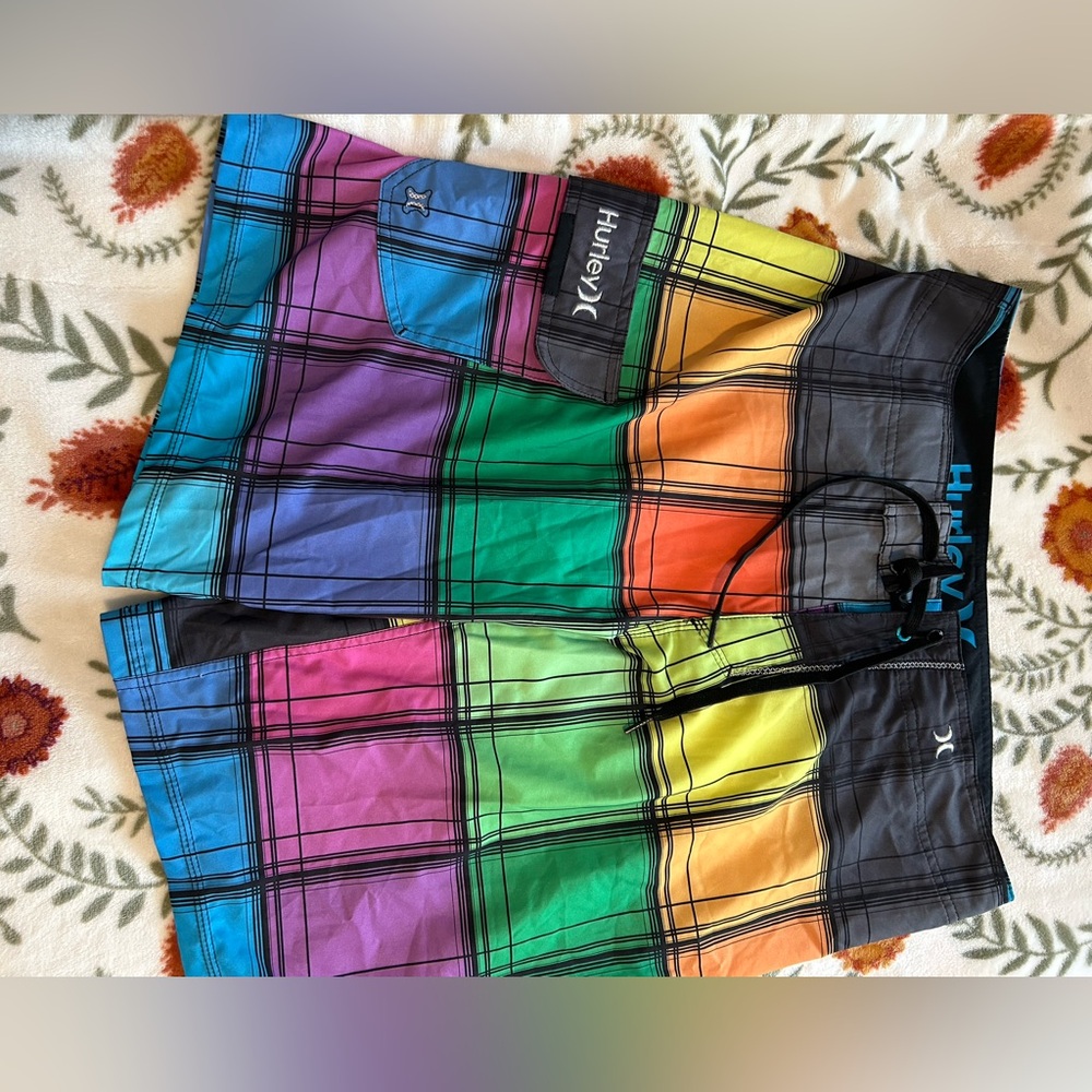 Hurley Multicolor Plaid Board Shorts